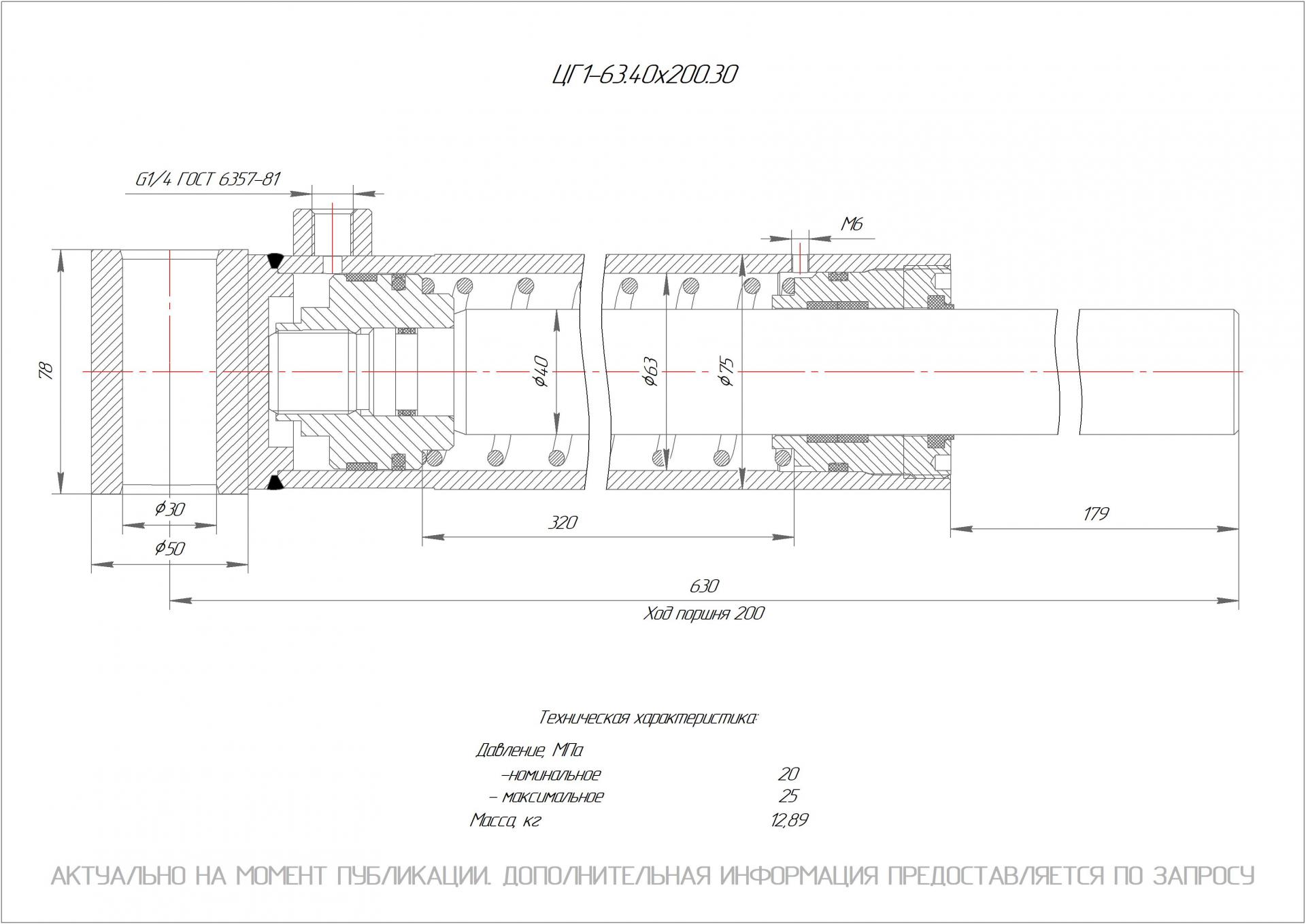 ЦГ1-63.40х200.30 Гидроцилиндр